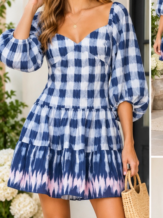 Sachin + Babi Dresses & Skirts - Sachin + Babi Kyle Gingham Indigo Check Print Cotton
